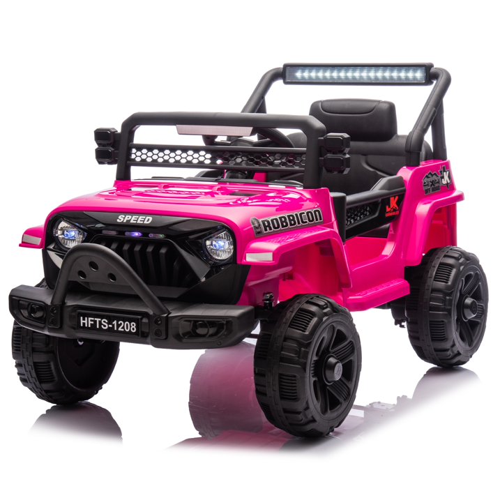 12V Kids Electric Ride-On Truck Car with Remote Control, Dual Drive, 4-Wheel Suspension, Music & Early Education Mode, Bluetooth/USB/MP3, Mic Jack, LED Lights – For Toddlers Ages 1-4