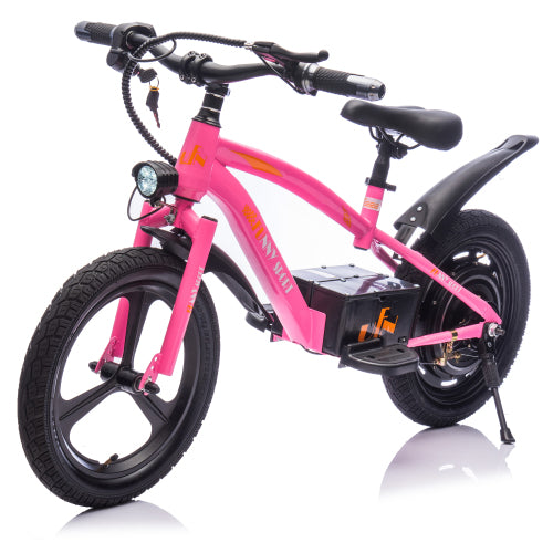 24V Kids Electric Dirt Bike, 300W Super Power Motor, 12.43 MPH Max Speed, 16" Pneumatic Tires, Adjustable Seat, Power Display, Powered Ride On Motorcycle for Boys Girls Ages 5-12 Years Old (Pink)