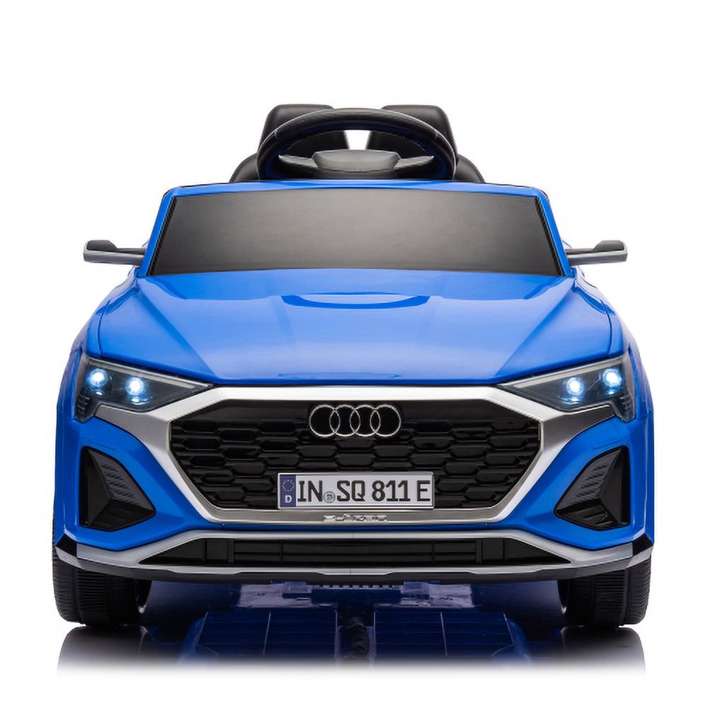 12V Powered Ride on Cars with Remote Control, Licensed Audi SQ8 Ride on Toys for Kids, 4 Wheel Suspension Electric Toy Cars with Soft Start, Music, LED, Electric Car for Boys Girls Aged 3+, Blue