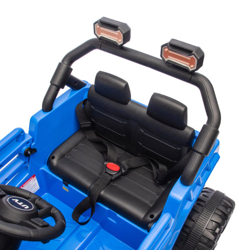 12v Kids Ride On Cars UTV With Remote Control, Ride on Toy/Anti-Collision Bar, High Chassis, Anti-Slip Wheels, Musie, 4 Wheel Suspension Electric Vehicle for Boys Or Girls, Blue
