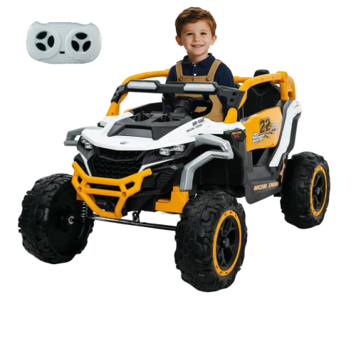 12V 2 Seater Kids Ride on UTV Truck, Electric Off Road Vehicle with Remote Control, 3 Speeds, LED, Music, Openable Doors, Front & Rear Suspension, Ride on Car for Ages 3–6