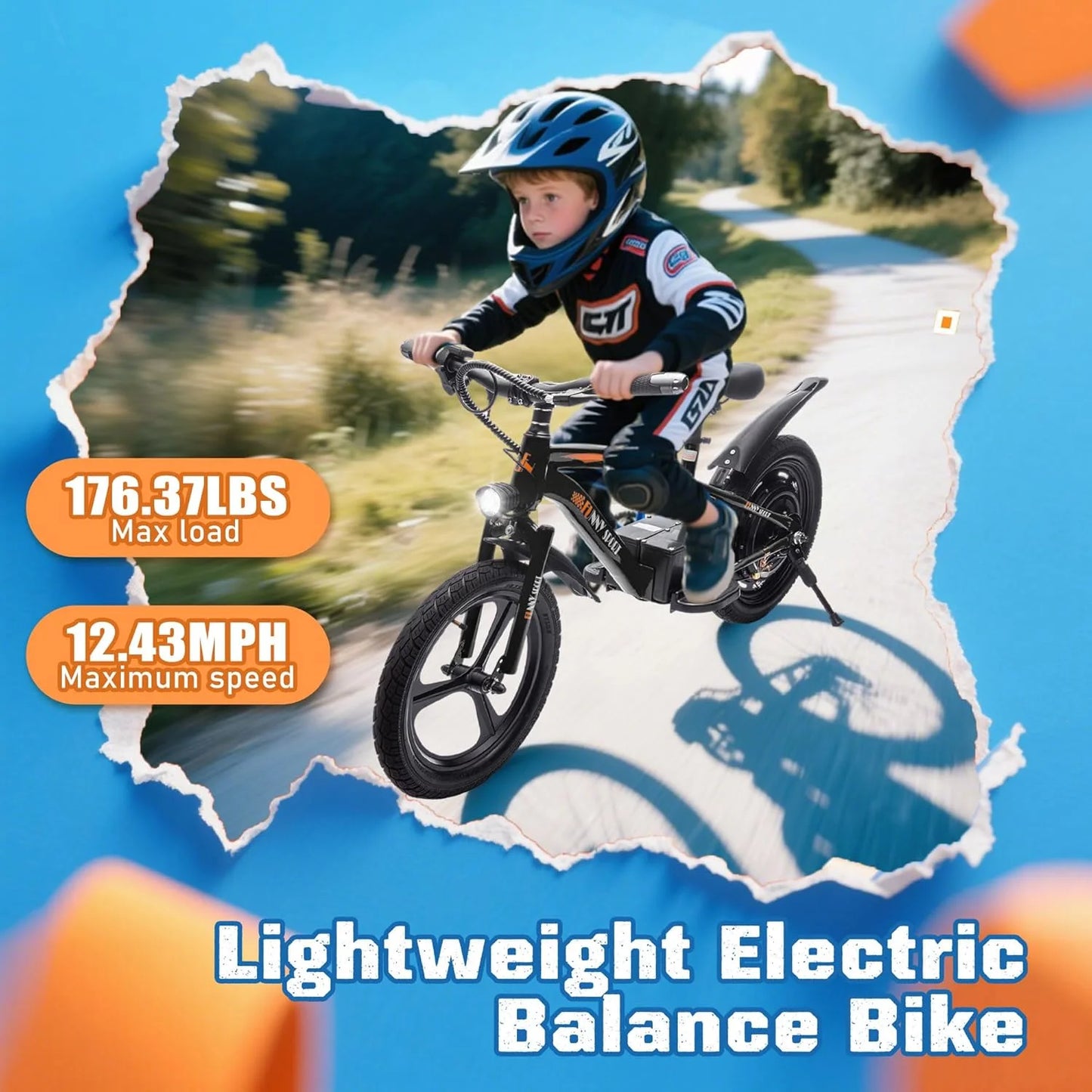 24V Kids Electric Dirt Bike, 300W Super Power Motor, 12.43 MPH Max Speed, 16" Pneumatic Tires, Adjustable Seat, Power Display, Powered Ride On Motorcycle for Boys Girls Ages 5-12 Years Old