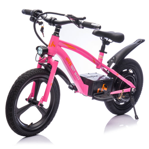 24V Kids Electric Dirt Bike, 300W Super Power Motor, 12.43 MPH Max Speed, 16" Pneumatic Tires, Adjustable Seat, Power Display, Powered Ride On Motorcycle for Boys Girls Ages 5-12 Years Old (Pink)
