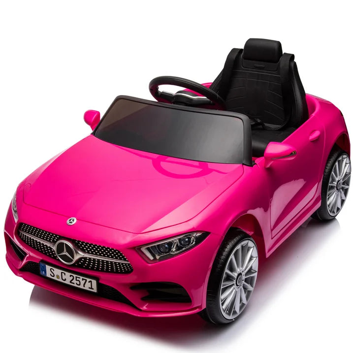 Kids Ride on Cars, 12V Powered Mercedes Benz Ride on Toys w/Remote Control, Music, Bluetooth, LED Light, USB, Power Display, Four Wheel Suspension Electric Car for Toddlers 3-6 Year Olds, Pink