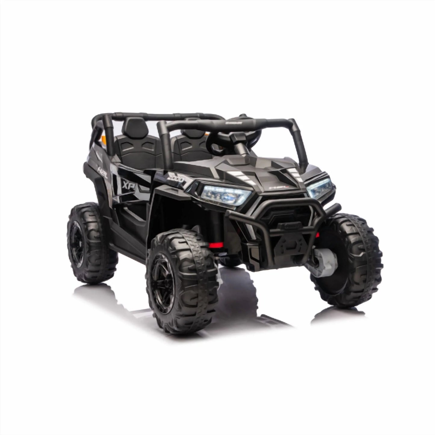 24V 4WD 2-Seater Ride On UTV for Kids, Electric Car with Remote Control, Big Truck Ride On Toys w/ Bluetooth, Music, LED Lights, Dual Doors, Suspension, Powered Ride On Cars for Boys, Girls Ages 3-7