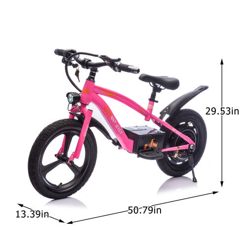 24V Kids Electric Dirt Bike, 300W Super Power Motor, 12.43 MPH Max Speed, 16" Pneumatic Tires, Adjustable Seat, Power Display, Powered Ride On Motorcycle for Boys Girls Ages 5-12 Years Old (Pink)