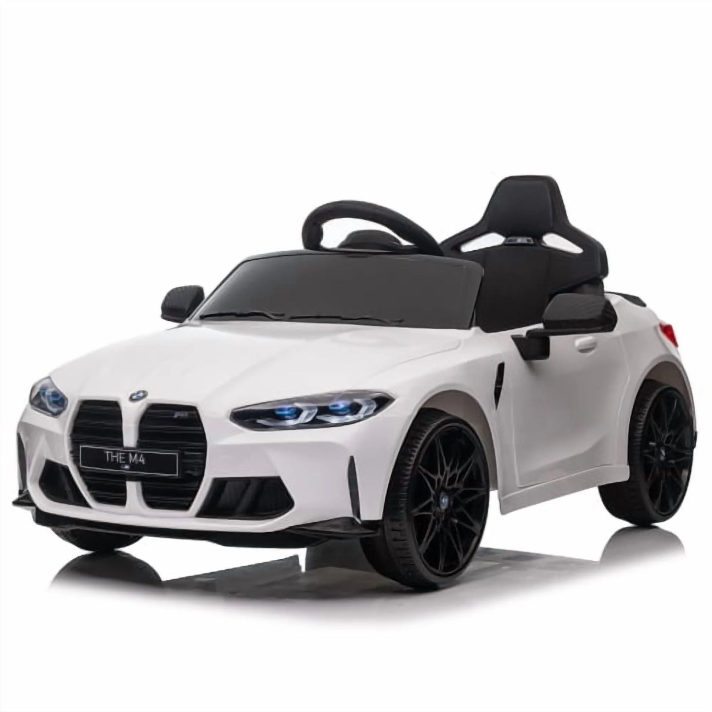 BMW M4 12V Kids Ride-On Car with Parent Remote, 3 Speeds, LED Lights, Bluetooth/USB/MP3, Battery Display Ride on Toy for Ages 3-8