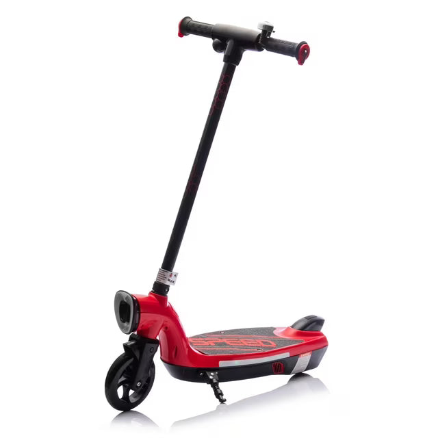 Electric Scooter for Kids, 12V Kids Electric Scooter for Boys Girls 6-14 Year Old, Kids Scooter with Kickstand, Scooter Bell, Colorful LED Lights, Front Big Light, Rear Brake, Pink