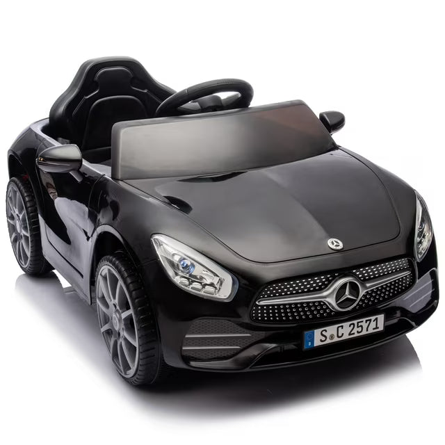Kids Ride on Cars, 12V Powered Mercedes Benz Ride on Toys w/Remote Control, Music, Bluetooth, LED Light, USB, Power Display, Four Wheel Suspension Electric Car for Toddlers 3-6 Year Olds, Pink