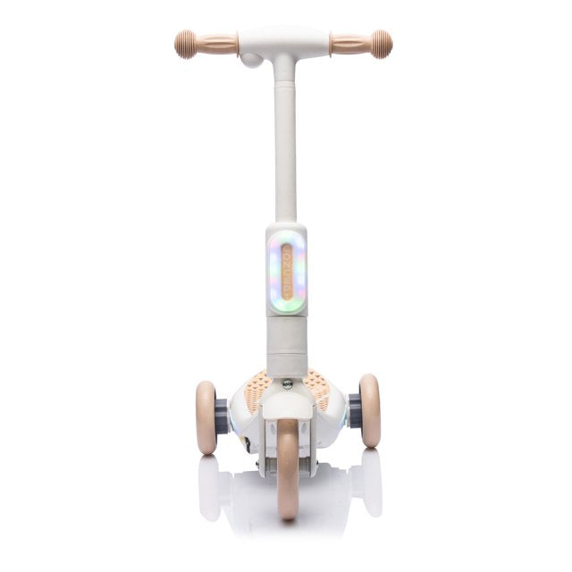3 Wheel Electric Scooter for Kids Ages 3-6, LED Light Up Balance Training Scooter with Music, Steam Sprayer & Extra Wide Non Slip Deck, 6V Ride On Toy for Boys Grils