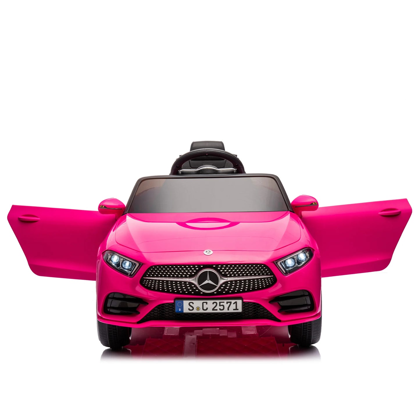 Kids Ride on Cars, 12V Powered Mercedes Benz Ride on Toys w/Remote Control, Music, Bluetooth, LED Light, USB, Power Display, Four Wheel Suspension Electric Car for Toddlers 3-6 Year Olds, Pink