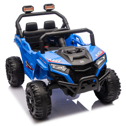 12v Kids Ride On Cars UTV With Remote Control, Ride on Toy/Anti-Collision Bar, High Chassis, Anti-Slip Wheels, Musie, 4 Wheel Suspension Electric Vehicle for Boys Or Girls, Blue