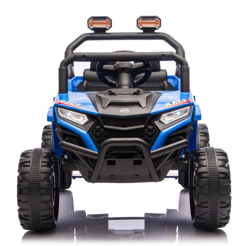 12v Kids Ride On Cars UTV With Remote Control, Ride on Toy/Anti-Collision Bar, High Chassis, Anti-Slip Wheels, Musie, 4 Wheel Suspension Electric Vehicle for Boys Or Girls, Blue