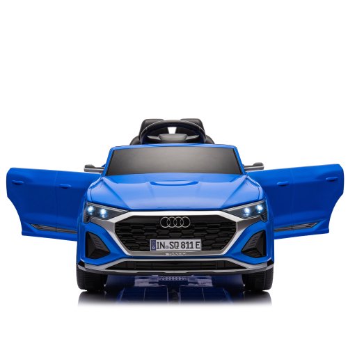 12V Powered Ride on Cars with Remote Control, Licensed Audi SQ8 Ride on Toys for Kids, 4 Wheel Suspension Electric Toy Cars with Soft Start, Music, LED, Electric Car for Boys Girls Aged 3+, Blue