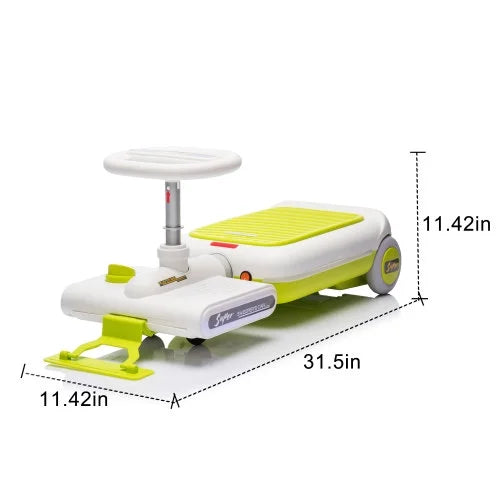 12V Powered Ride on Car Toy for Toddler. Kids Electric Car Toy with Remote Control, Front with Mop for Clean, Length Can by 6cm, Music, Lighting, Cleaning Go Kart for Kids 3-6 Yrs