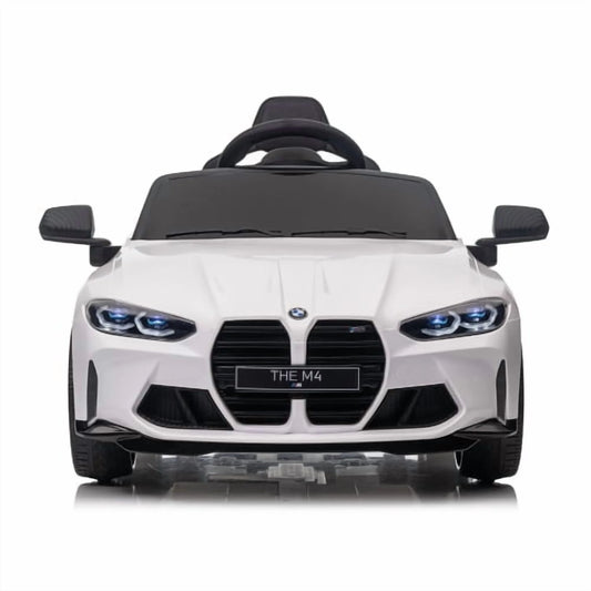 BMW M4 12V Kids Ride-On Car with Parent Remote, 3 Speeds, LED Lights, Bluetooth/USB/MP3, Battery Display Ride on Toy for Ages 3-8