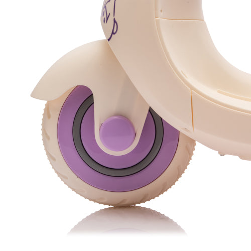 12V Kids Electric Motorcycle w/ 2.4G Remote Control, 3-Wheel Design & Soft-Start for Toddlers Ages 1-3 | Safe-Ride Lights & Bluetooth, Purple