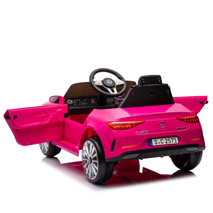 Kids Ride on Cars, 12V Powered Mercedes Benz Ride on Toys w/Remote Control, Music, Bluetooth, LED Light, USB, Power Display, Four Wheel Suspension Electric Car for Toddlers 3-6 Year Olds, Pink