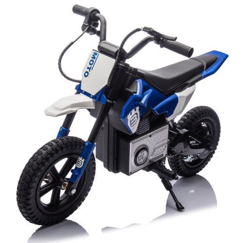 24V Kids Electric Motocross Motorcycle with Bluetooth Music - 200W Power, Rear Shock Absorber, LED Breathing Lights, Adjustable Speed up to 9.32 MPH - Powered Ride On Toy for Boys Girls Ages 5-15