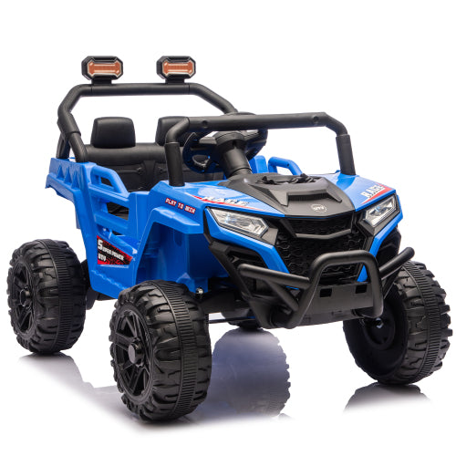 12v Kids Ride On Cars UTV With Remote Control, Ride on Toy/Anti-Collision Bar, High Chassis, Anti-Slip Wheels, Musie, 4 Wheel Suspension Electric Vehicle for Boys Or Girls, Blue