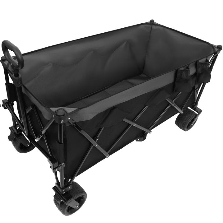 "51-inch Extended Heavy-Duty Foldable Utility Wagon, 480lbs Capacity Collapsible Wagon with All-Terrain Wheels and Brakes, Patented Ultra-Stable Steel Frame Garden Cart, No Assembly Required"