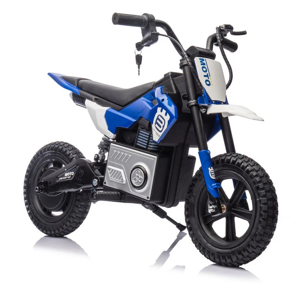 24V Kids Electric Motocross Motorcycle with Bluetooth Music - 200W Power, Rear Shock Absorber, LED Breathing Lights, Adjustable Speed up to 9.32 MPH - Powered Ride On Toy for Boys Girls Ages 5-15