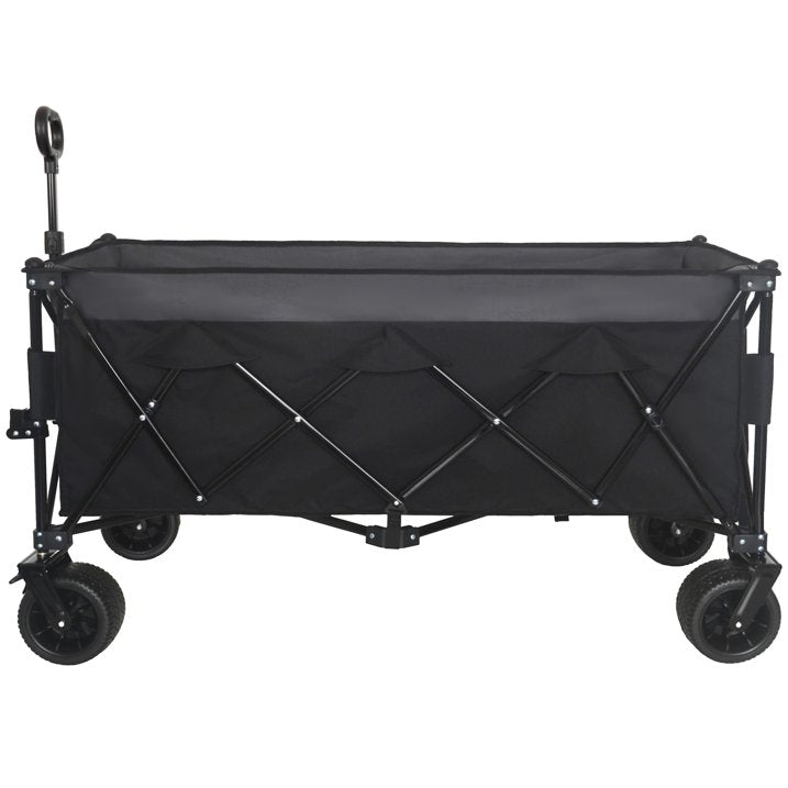 "51-inch Extended Heavy-Duty Foldable Utility Wagon, 480lbs Capacity Collapsible Wagon with All-Terrain Wheels and Brakes, Patented Ultra-Stable Steel Frame Garden Cart, No Assembly Required"