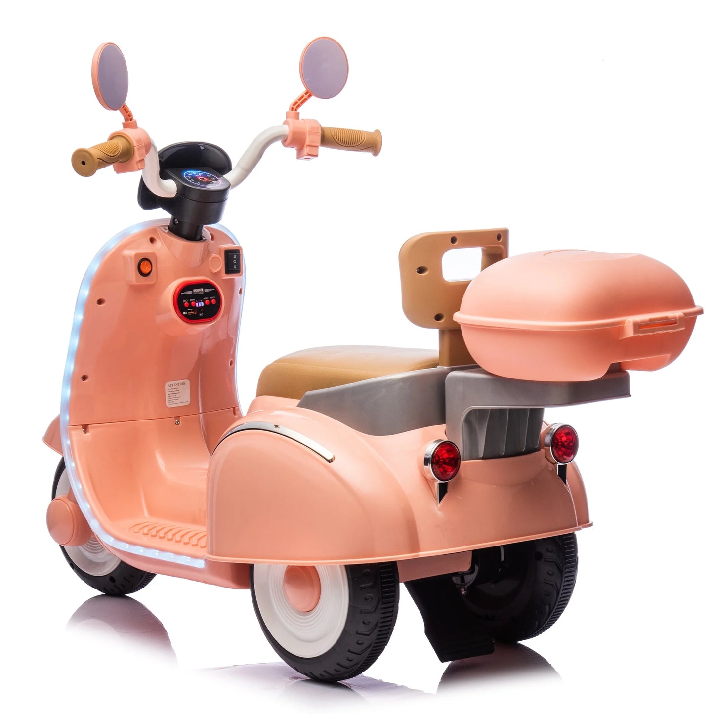 12V Kids Powered Ride On Motorcycle, 3 Wheel Electric Bike with LED Lights, Bluetooth, USB, Storage Box, Dual 35W Motors, Anti-Slip Tires & Backrest Seat Motorcycle Toy for Boys & Girls 3-6 Yrs, Pink