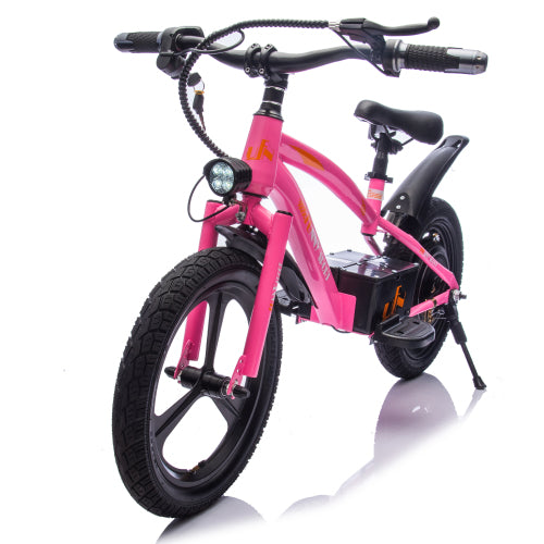 24V Kids Electric Dirt Bike, 300W Super Power Motor, 12.43 MPH Max Speed, 16" Pneumatic Tires, Adjustable Seat, Power Display, Powered Ride On Motorcycle for Boys Girls Ages 5-12 Years Old (Pink)