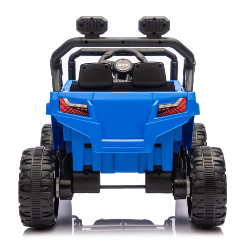 12v Kids Ride On Cars UTV With Remote Control, Ride on Toy/Anti-Collision Bar, High Chassis, Anti-Slip Wheels, Musie, 4 Wheel Suspension Electric Vehicle for Boys Or Girls, Blue