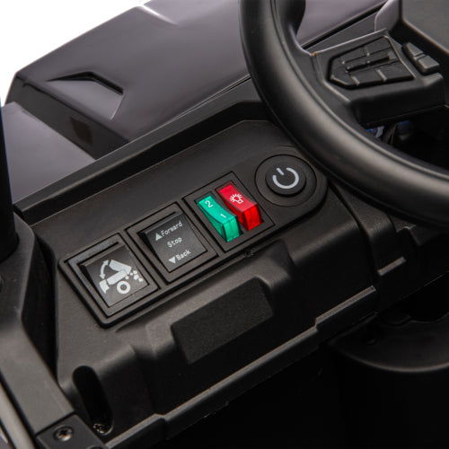 24V Kids Ride On Electric Dump Truck w/Remote Control, Single Seat Ride On Toy Car with Hydraulic Dump Bed, Bluetooth Music, LED, Shock Absorbers, Electric Truck Car for Boys & Girls Ages 3–5 (Black)