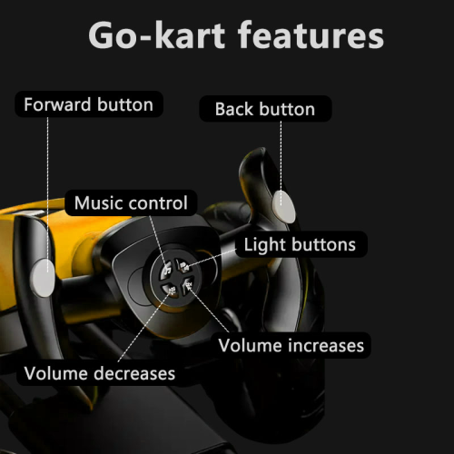 12V Electric Kids Go Kart, Foldable Ride-On Pedal Kart w/ Adjustable Seat, EVA Rubber Wheels, Music & Lights, 2-Speed Forward & Reverse, Outdoor & Indoor Toy Car for Boys & Girls Ages 3-8 (Yellow)