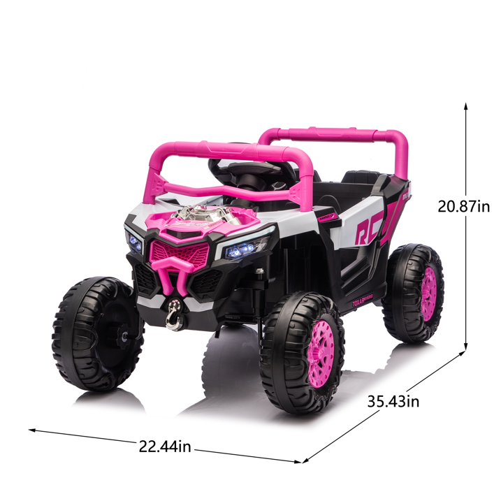 12V Kids Ride On Electric UTV W/Remote Control,Slow Start&Swing Function, Anti-Slip Wheels with Front Shock Absorbers, LED, Music Player, Electric Ride on Cars for Kids Aged 3-5 Boys and Girls