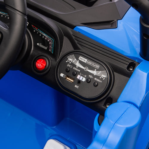 12v Kids Ride On Cars UTV With Remote Control, Ride on Toy/Anti-Collision Bar, High Chassis, Anti-Slip Wheels, Musie, 4 Wheel Suspension Electric Vehicle for Boys Or Girls, Blue