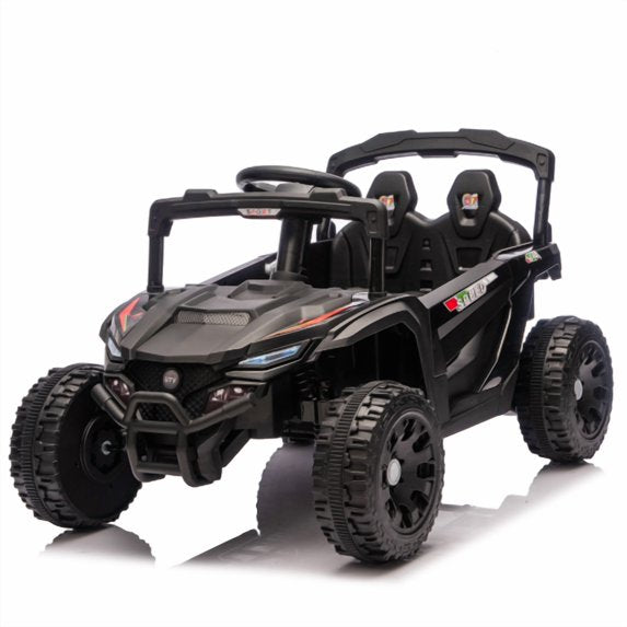 24V Kids Ride on UTV with Remote Control, 4 Wheel Suspension Ride on toy, Anti-Collision Bar, Non-Slip Grip Wheels, Bluetooth Music, Power Display, Electric Toy Car for Kids Ages 3–5