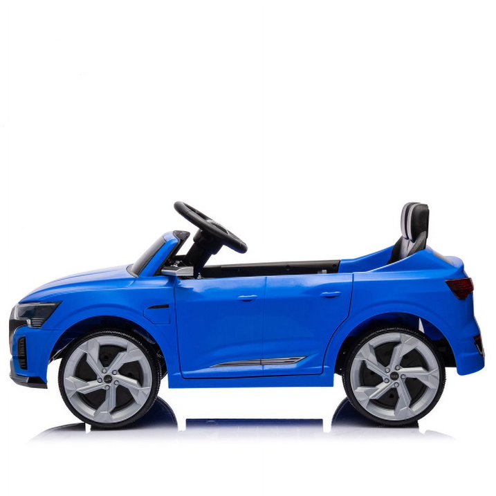 12V Powered Ride on Cars with Remote Control, Licensed Audi SQ8 Ride on Toys for Kids, 4 Wheel Suspension Electric Toy Cars with Soft Start, Music, LED, Electric Car for Boys Girls Aged 3+, Blue
