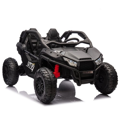 24V Two-seater Kids Ride On UTV w/Parents Control,20in seat width,400W Super high power,Four-wheel Suspension,Bluetooth,MP3,USB,LED Light,Horn,Rear storage space, for Kids aged 3+.