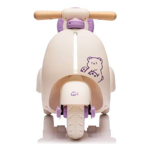 12V Kids Electric Motorcycle w/ 2.4G Remote Control, 3-Wheel Design & Soft-Start for Toddlers Ages 1-3 | Safe-Ride Lights & Bluetooth, Purple